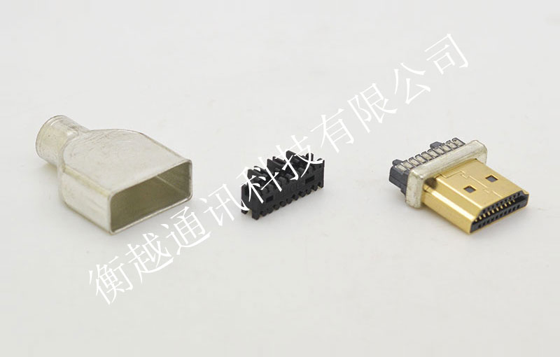HDMI AM 20P 焊线式配马口铁+线夹