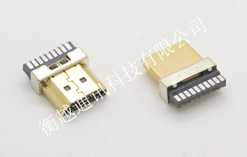 HDMI AM 19P 焊线式配铁护套
