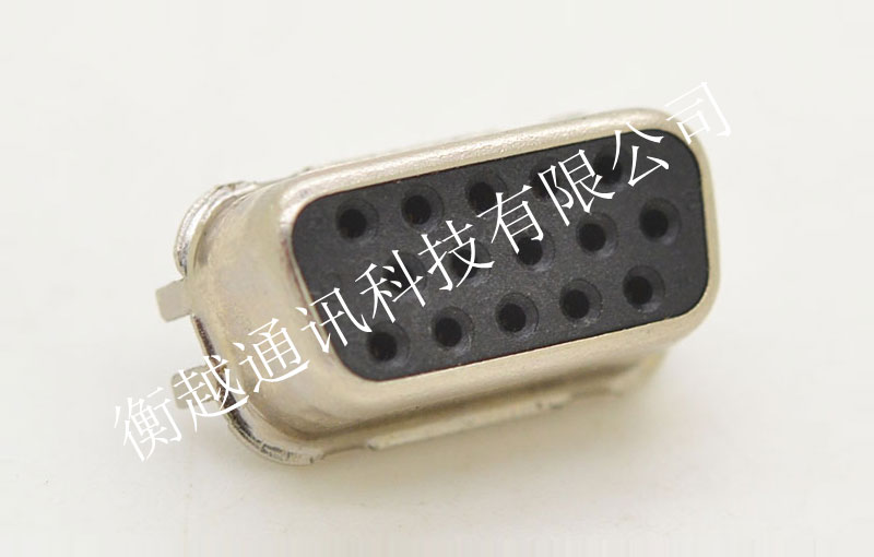 VGA 15P 母头 夹板式 黑胶芯