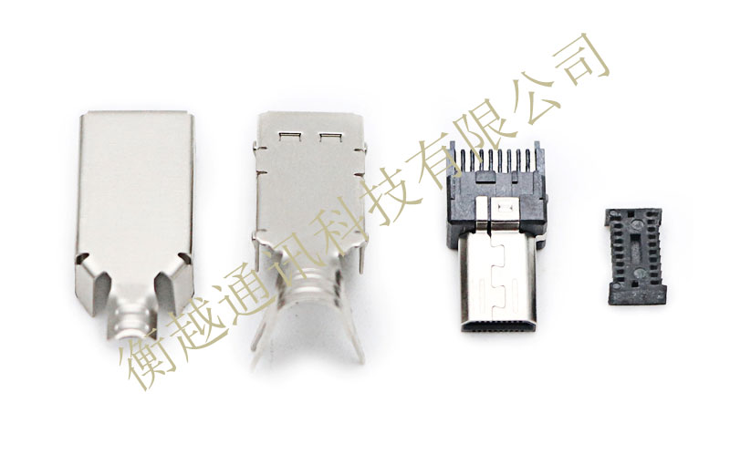 HDMI D Type 插头带马口铁配线夹